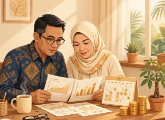 Manulife Dynamic Wealth Assurance (MDWA): Bayar Premi 1 Tahun, Terima Dana Bertahun-tahun? Ilustrasi pasangan Indonesia merencanakan dana masa depan dengan asuransi dwiguna